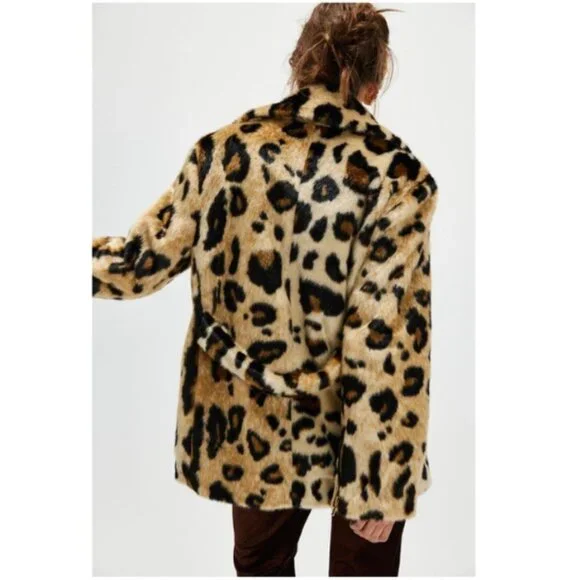 Free People Bella Leopard Coat